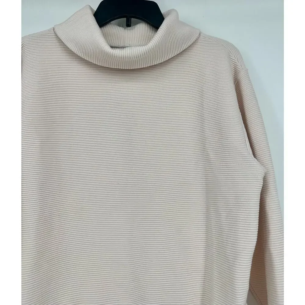Noli Yoga Noto Ribbed pullover Sweatshirt Size S cream/blush